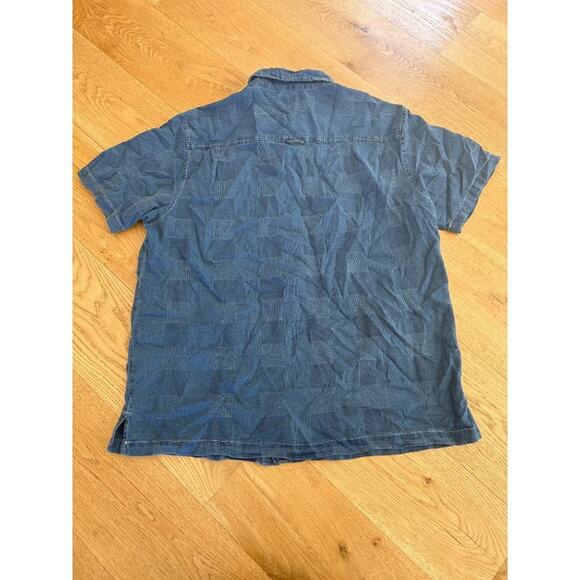 Free Assembly Men's Patchwork Utility Shirt with Short Sleeves in Blue - Picture 5 of 5